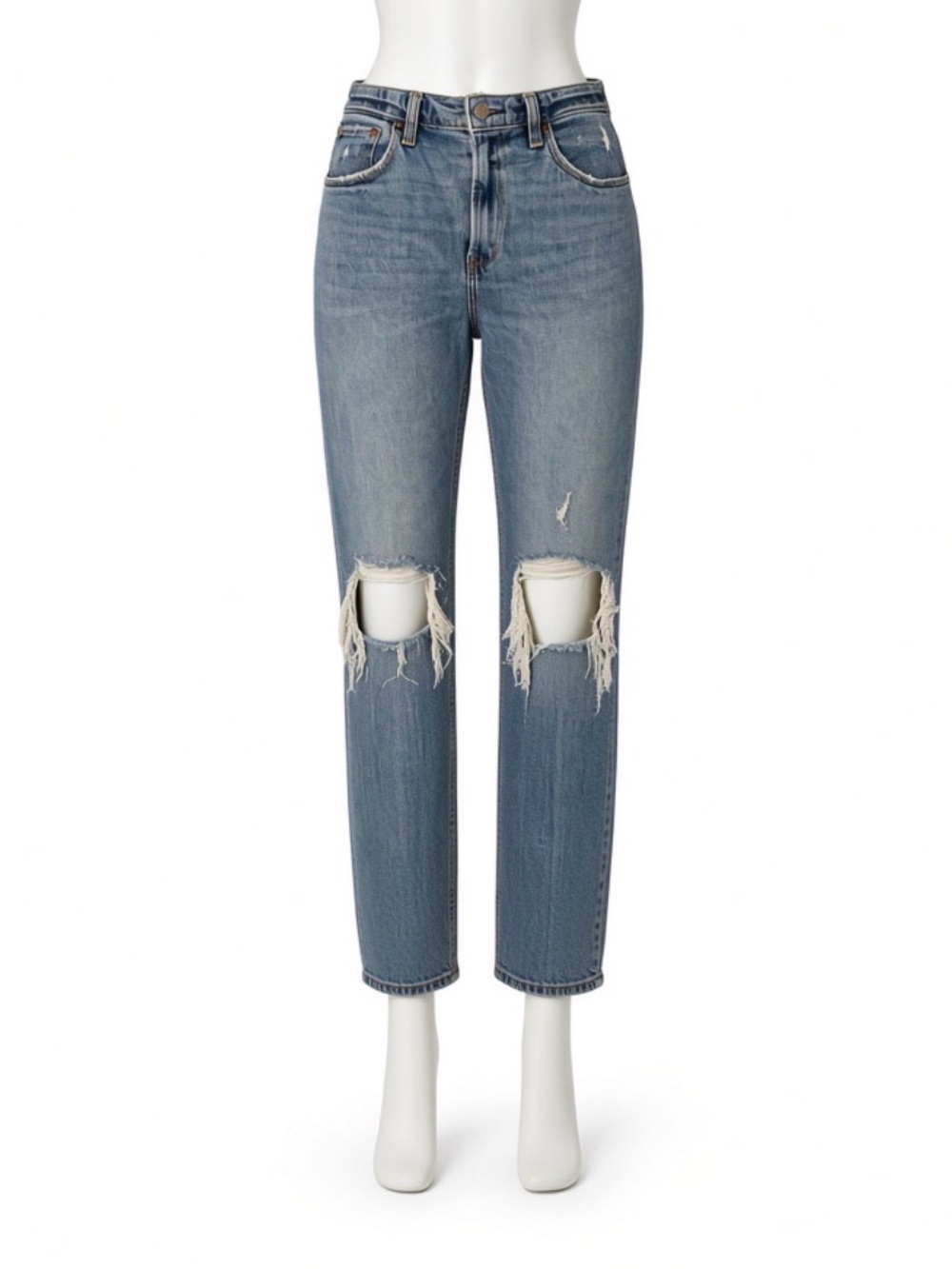 A&F Curve Love Ultra High Rise Ankle Straight Jean size 27 4 EUC